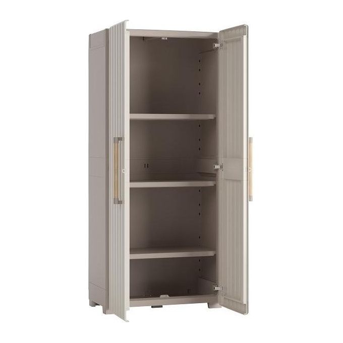 Keter Armadio Groove Alto 80x45x180H Design Funzionale ed Elegante per Organizzare Spazi Interni ed Esterni in Ogni Ambiente