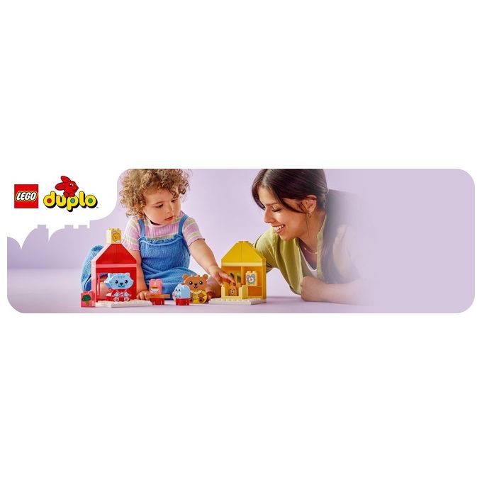 LEGO DUPLO 10414 Attivita' Quotidiane: Mangiare e Andare a Letto, Giochi per Bambini da 1.5 Anni in su con 4 Animali Giocattolo