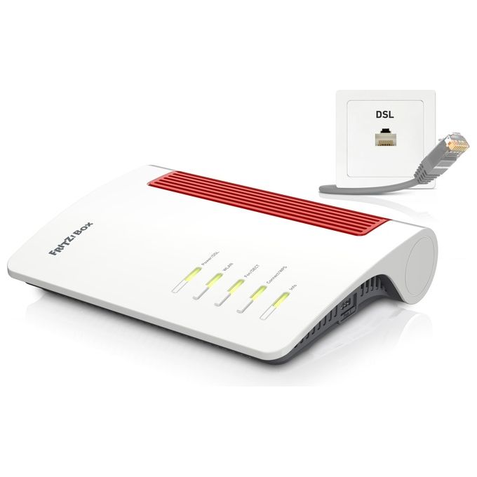 Fritz! Box 7690 Router Modem Wi-Fi 7, VDSL Dual Band, 2.5 Gigabit, Bianco