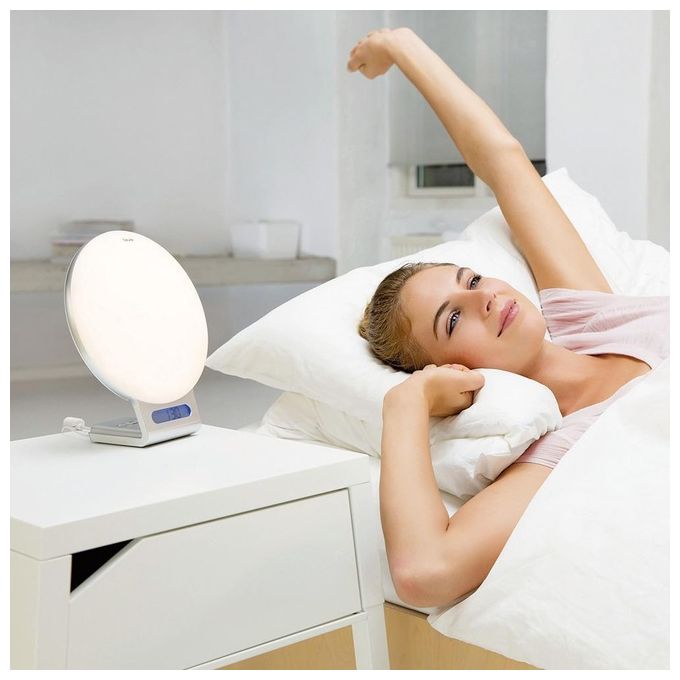Beurer WL 75 BT Luce sveglia Luce sveglia Bluetooth per connessione con smartphone - Utilizzo semplice e pratico anche tramite l'app gratuita ''beurer LightUp'' - Addormentarsi in modo naturale e svegliarsi dolcemente con la simulazione della luce del sol