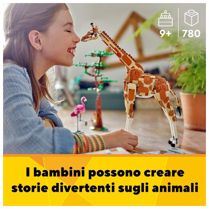 LEGO Creator 31150 3in1 Animali del Safari, Giocattolo Trasformabile da Giraffa in 2 Gazzelle o Leone , Giochi per Bambini 9+