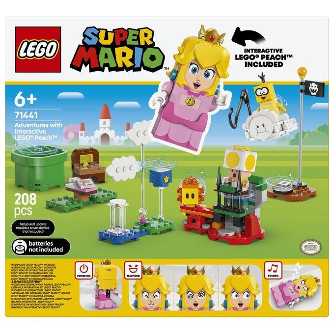 Lego Super Mario Avventure di Peach Interattiva Giocattolo con 4 Personaggi Nintendo tra cui la Principessa e un Toad Giallo