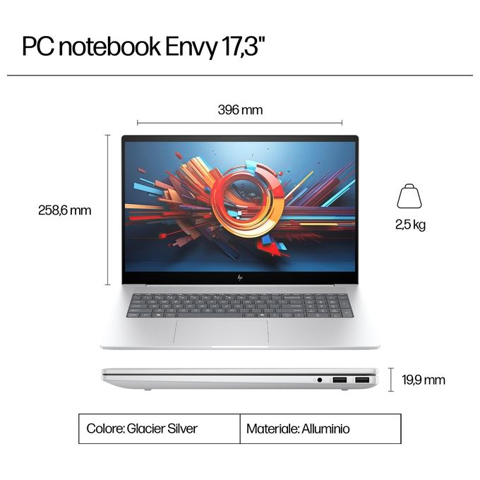 HP ENVY 17-da0003nl Intel Core Ultra 7 155u 16Gb Hd 1Tb Ssd Nvidia Geforce Rtx 3050 17.3'' Windows 11 Home