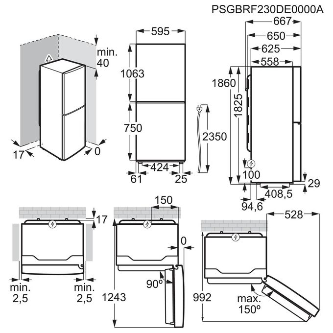 Electrolux LNT5ME32W1 Serie 600 Frigorifero Combinato 330 L 186 cm Classe E 38 dB TwinTech Total No Frost colore Bianco