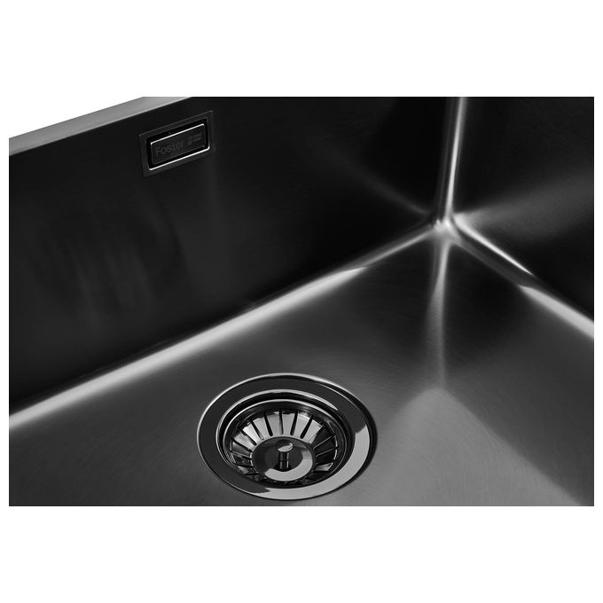 Foster 2156 056 KE Filotop Gun Metal Lavello Acciaio inox Spazzolato in PVD da incasso 1 Vasca 44X44cm