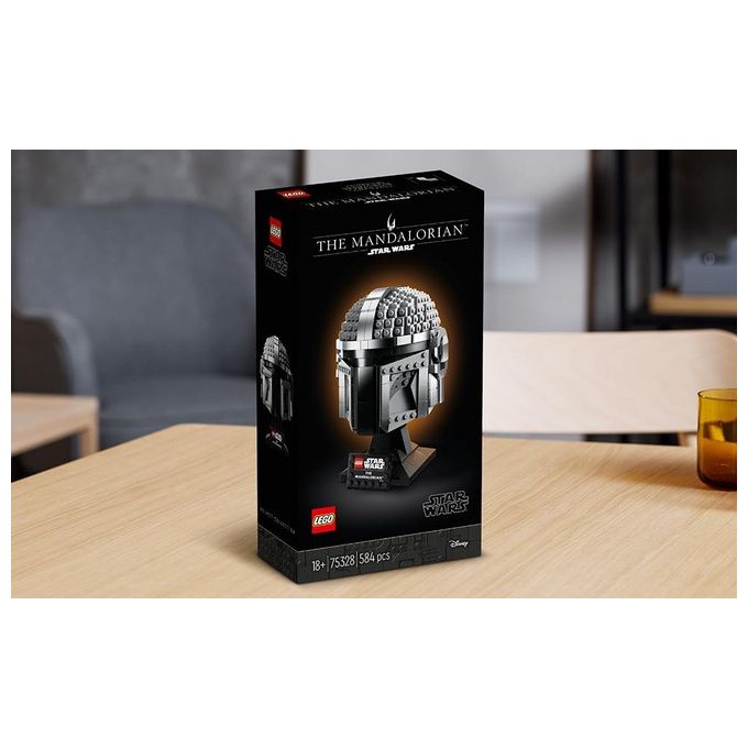 LEGO Star Wars 75328 Casco del Mandaloriano, Elmo da Collezione, Regalo per Adulti da Esposizione di Guerre Stellari