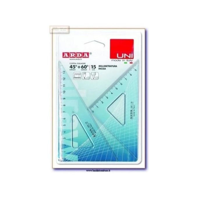 Arda Confezione 2 Squadre Uni 45 e 60 Gradi 15cm