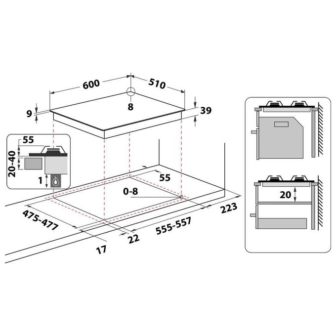 Hotpoint Ariston PCN 641 TIX Piano Cottura a Gas 4 Fuochi Griglie in Ghisa Bruciatore Tripla Corona 60 cm Acciaio Inox
