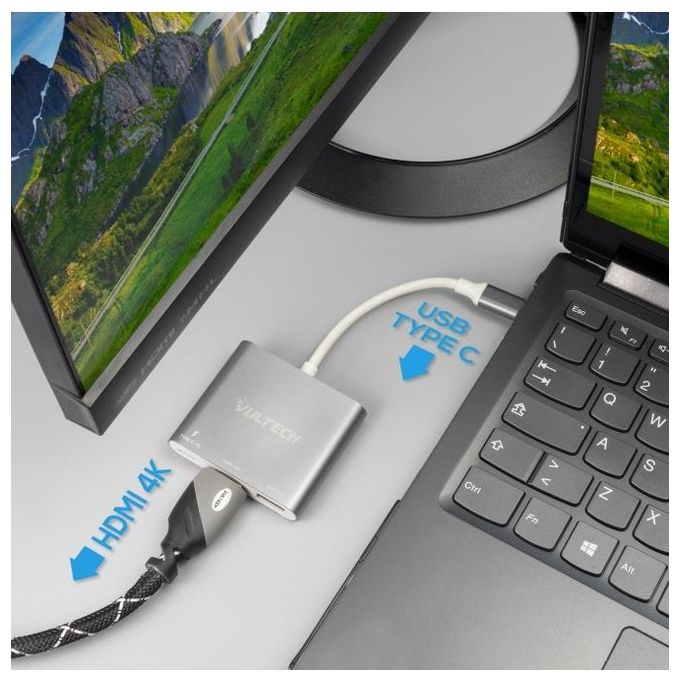 Vultech Adattatore Usb Type-C 1 Hdmi 1 Usb 3.0