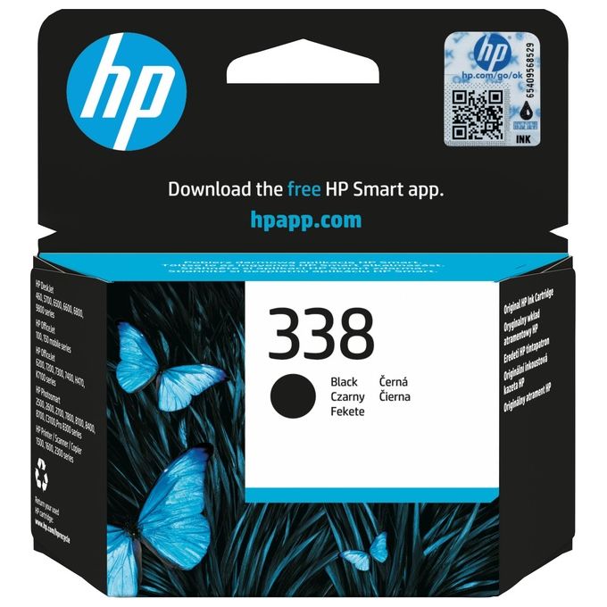 HP 338 DeskJet 5740-6540-Photosmart 8450-8510 Inkjet-getto d'inchiostro Cartuccia originale, colore : Nero