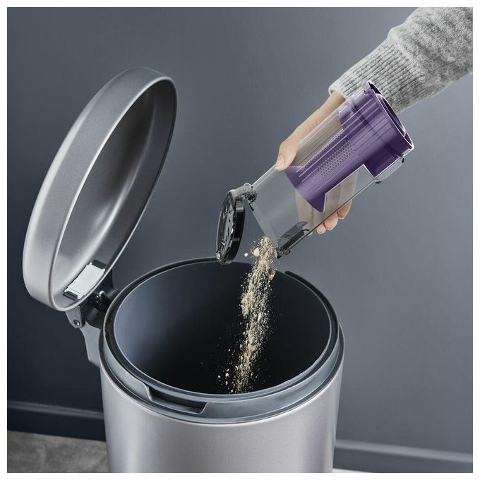 Rowenta RH6A35 Aspirapolvere Senza Filo Ciclonico Aspirapolvere Senza Sacco Potenza 140 Watt colore Viola e Argento