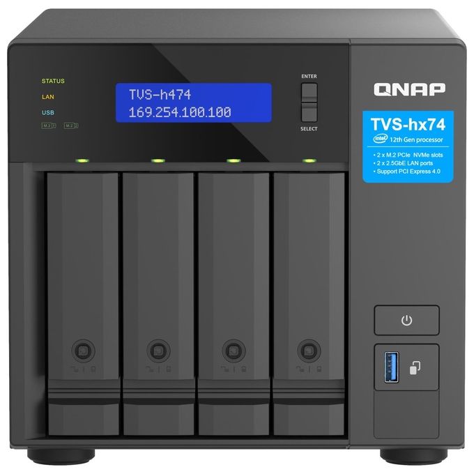 Qnap TVS-H474 NAS Tower Collegamento Ethernet LAN Nero G7400