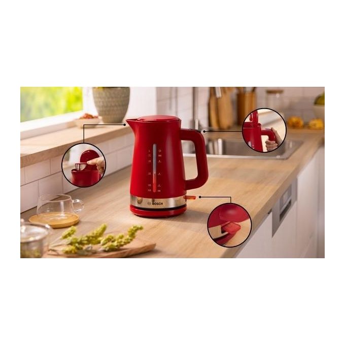 Bosch TWK4M224 Bollitore Elettrico 1.7 Litri 2400W Rosso