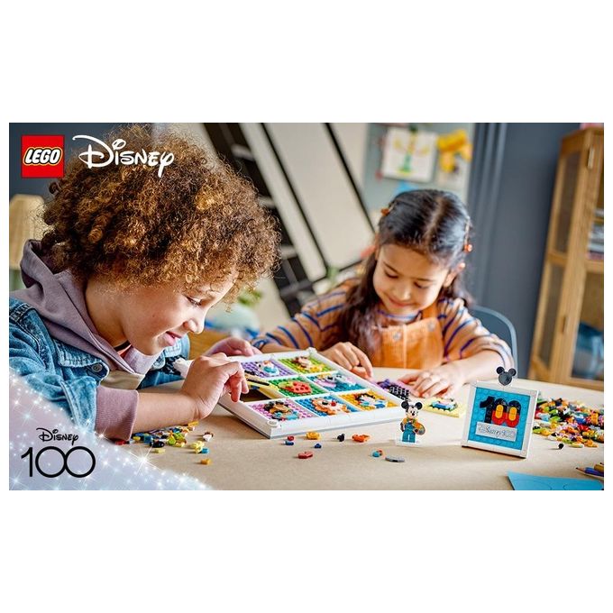 LEGO Disney 43221 100 Anni di Icone Disney, Set Arti e Mestieri con Personaggi, 72 Mosaici da Creare e Minifigure di Topolino