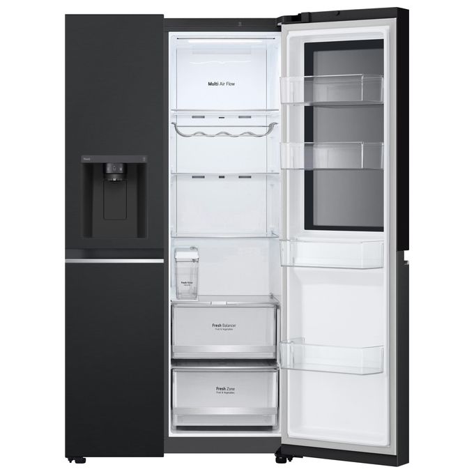 LG GSGV81EPLL - Frigorifero Side-by-Side 635 L, 179 cm, Classe E, 36 dB, Total No Frost, InstaView, DoorCooling+, Dispenser acqua e ghiaccio, Nero opaco