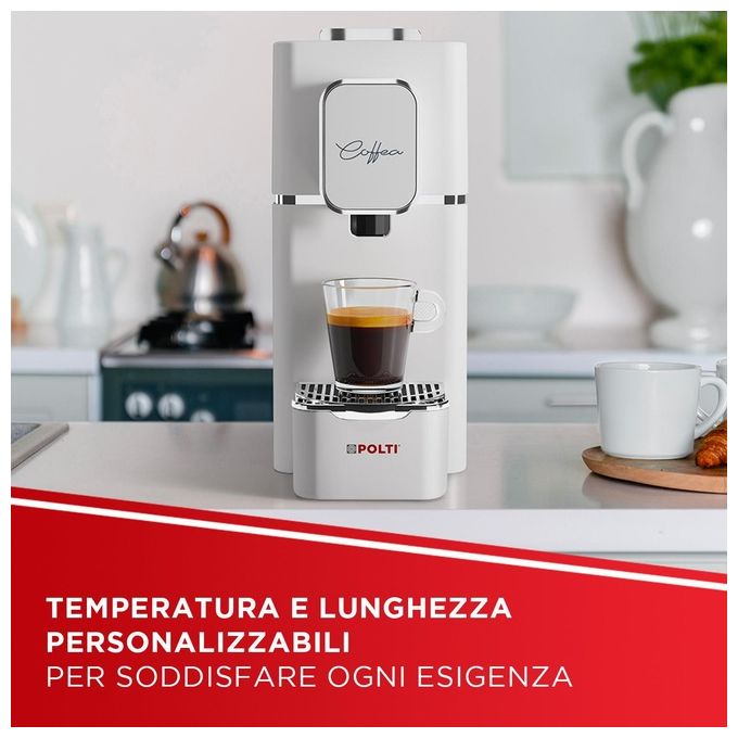 Polti Macchina da Caffe' Coffea Cs15w con 54 Cialde Bianca