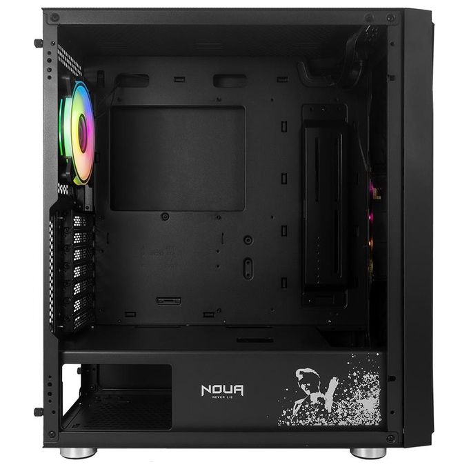 Noua Ne-o F18 Nero Caso ATX per PC Gaming con Supporto E-ATX Ventola PWM ARGB e Pannello Laterale in Vetro Temperato