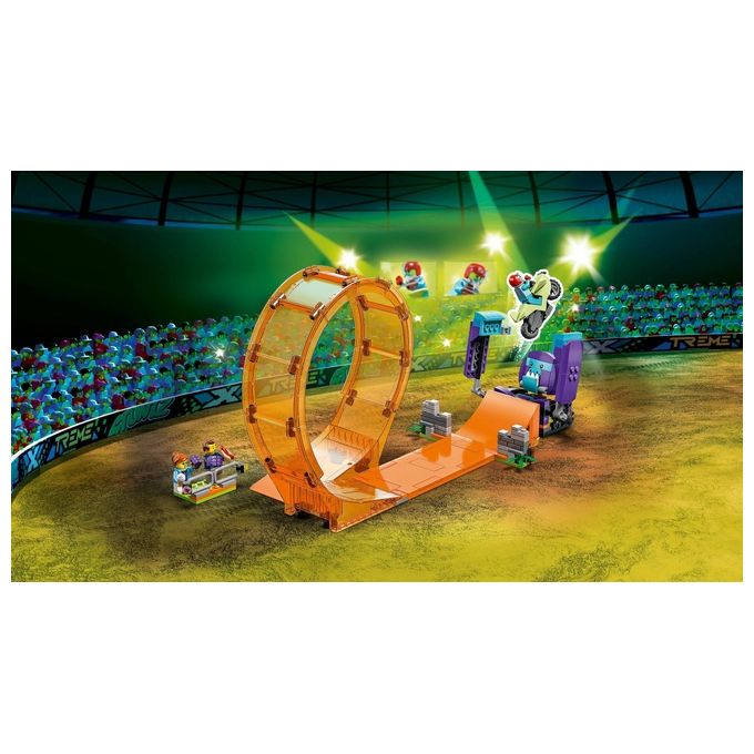 LEGO 60338 City Stuntz Giro della Morte dello Scimpanzé Set da Costruzione con Moto Carica e Vai Minifigure e Scimpanzé Meccanico colore Multicolore