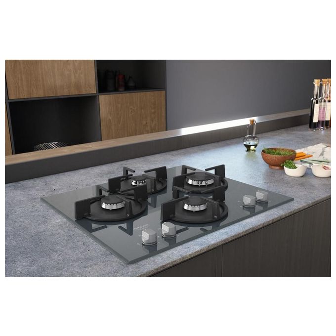 Hotpoint HAGD61SMR Diamond Piano cottura Gas 60 cm 4 fuochi Griglie in ghisa Accensione elettronica colore Specchio