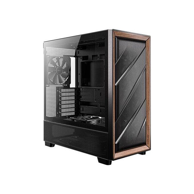 Antec Flux Wood 5 Ventole Pwm Incluse Pannello Frontale ad Alto Flusso d'aria con Legno di Noce Type-C Radiatore da 420mm e Supporto per Scheda Madre con Connessione Posteriore
