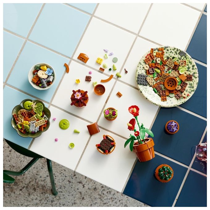 LEGO Icons 10329 Piantine, Collezione Botanica con Fiori Artificiali, Decorazione Casa, Idea Regalo di Compleanno Donna o Uomo