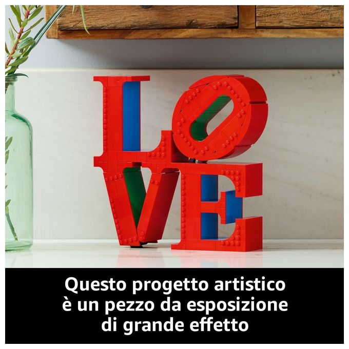 LEGO Art LOVE, Modellino da Costruire Iconica Scultura Pop di Robert Indiana, Hobby Creativo per Adulti, KIT_ Modellismo da Collezione, Idea Regalo Donna, Uomo, Fidanzamento e Anniversario 31214