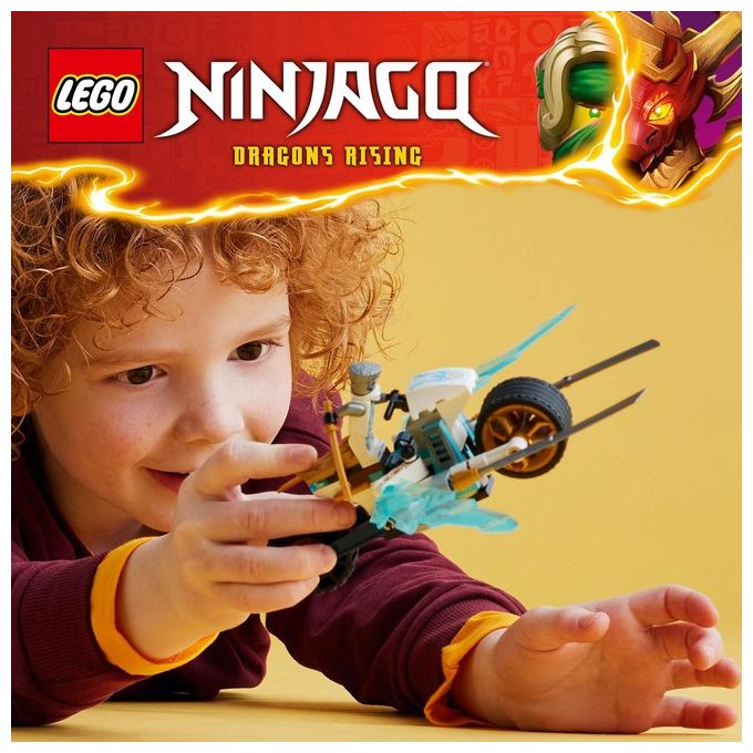 LEGO NINJAGO Moto di Ghiaccio di Zane Veicolo Giocattolo con Lame Mobili Gioco d'Azione per Bambini e Bambine 7 Anni con 1 Minifigure Ninja di Eroe Piccola Idea Regalo di Compleanno 71816