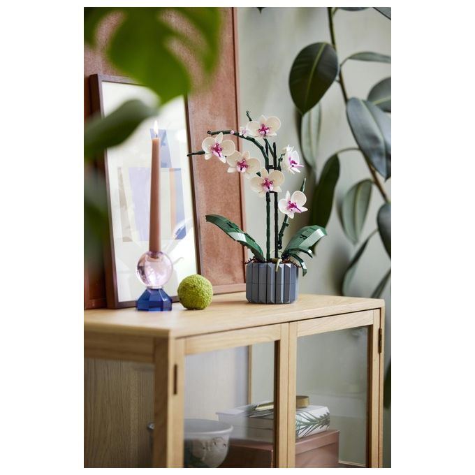 Lego 10311 Icons Botanical Collection Orchidea Set da Costruzione per Adulti 608 pezzi Fiori Finti colore Bianco Rosa
