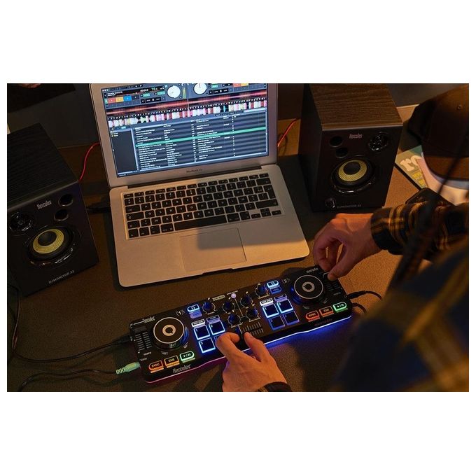 Hercules DJ STARTERKIT Kit Completo Lite per Pc-Mac Nero-Bianco