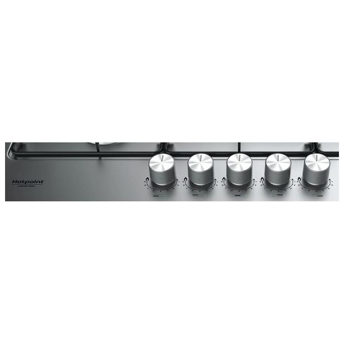 Hotpoint PPH 75P D-IX Piano Cottura a Gas 5 Zone 1 Doppia Corona Griglie smaltate intercambiabile 75 cm Inox