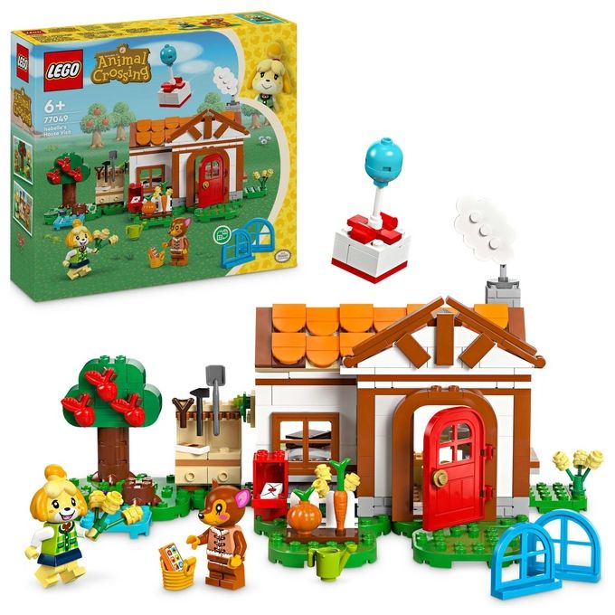 LEGO 77049 Animal Crossing – Isabelle’s House Visit, Set da Costruzione 389 Pezzi con 2 Minifigure, Eta' 6+