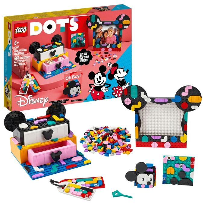 LEGO 41964 DOTS Il Kit Back to School di Topolino e Minnie Set Creativo con 669 Pezzi 10 Tessere Esclusive colore Multicolore