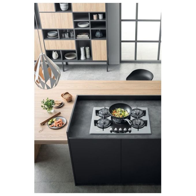 Hotpoint HAGD 72S-ICE Piano Cottura a Gas 5 Zone Griglie in Ghisa 73 cm