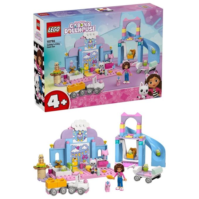 LEGO 10796 LEGO Gabby's Dollhouse Asilo Gatto-Orecchio di Gabby Set da Costruzione con Personaggi Animali e Accessori 165 Pezzi colore Multicolore