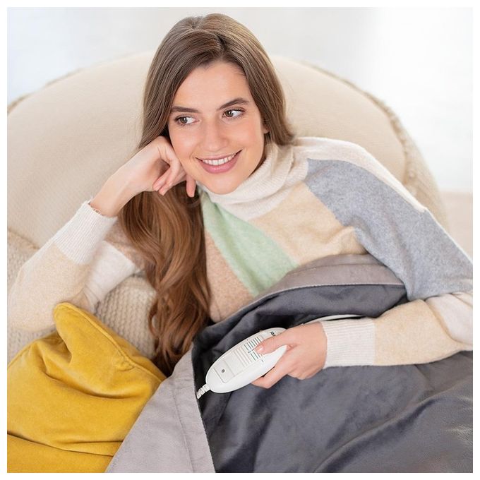 Beurer HD 75 Cosy Coperta Elettrica 100W Grigio Tessuto Felpato