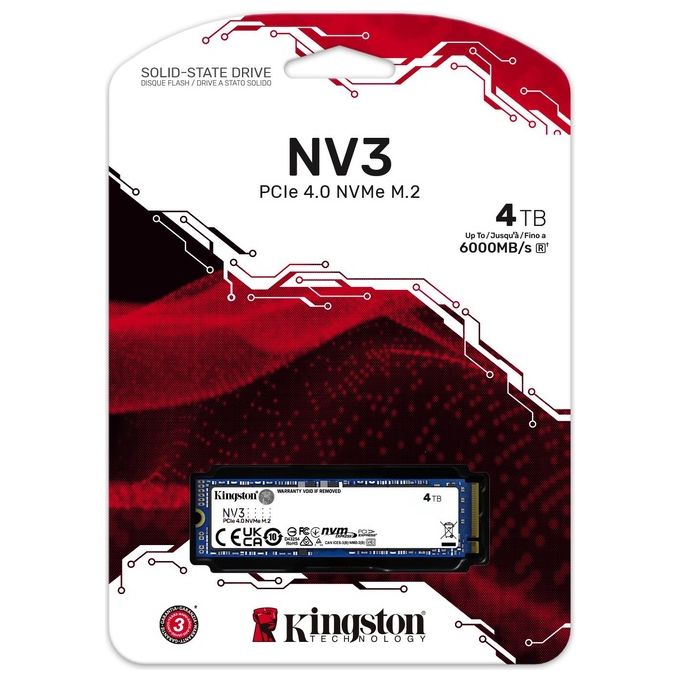 Kingston Technology 4Tb NV3 M.2 2280 NVMe SSD