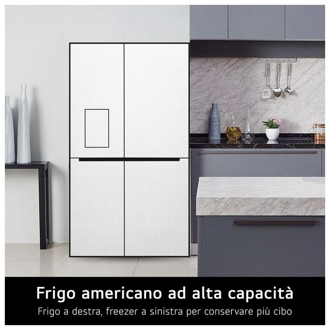 LG GSLE91MBAC Frigorifero Side by Side 628 Litri Classe C  Wifi Dispenser senza allaccio 913x1790x735 Metal Sorbet