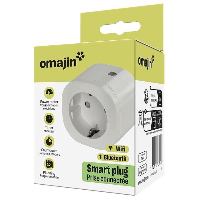 OMAJIN by Netatmo Presa Intelligente, Timer, Monitoraggio Consumo, Controllo Remoto, Spegnimento Ritardato, Risparmio Energetico, Wi-Fi 2.4Ghz-Bluetooth, 16A-3680W, OSP-SK