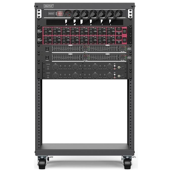 DIGITUS rack universale per apparecchiature da 19 pollici con rotelle 16uh