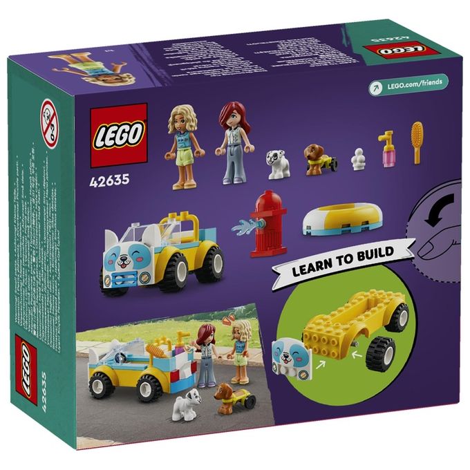 LEGO Friends Auto per la Toelettatura dei Cani Macchina Giocattolo da Costruire con 2 Personaggi 2 Cuccioli e Accessori per la Cura degli Animali Giochi per Bambine e Bambini da 4 Anni 42635