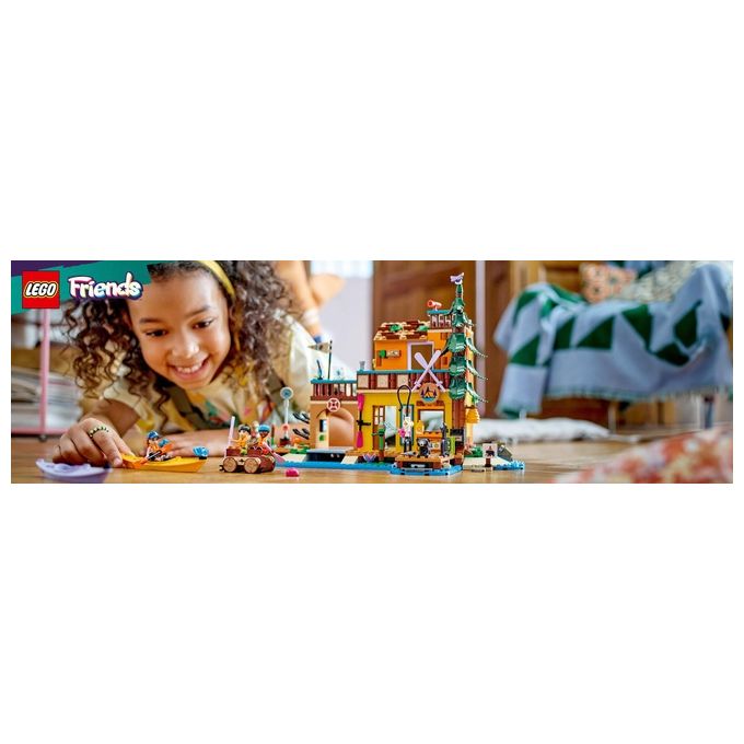 LEGO Friends 42626 Campo Avventura Sport Acquatici Giochi di Ruolo Educativi per Bambine e Bambini da 7 Anni con Molo e Campeggio Giocattolo da Costruire Accessori e 3 Personaggi Idea Regalo