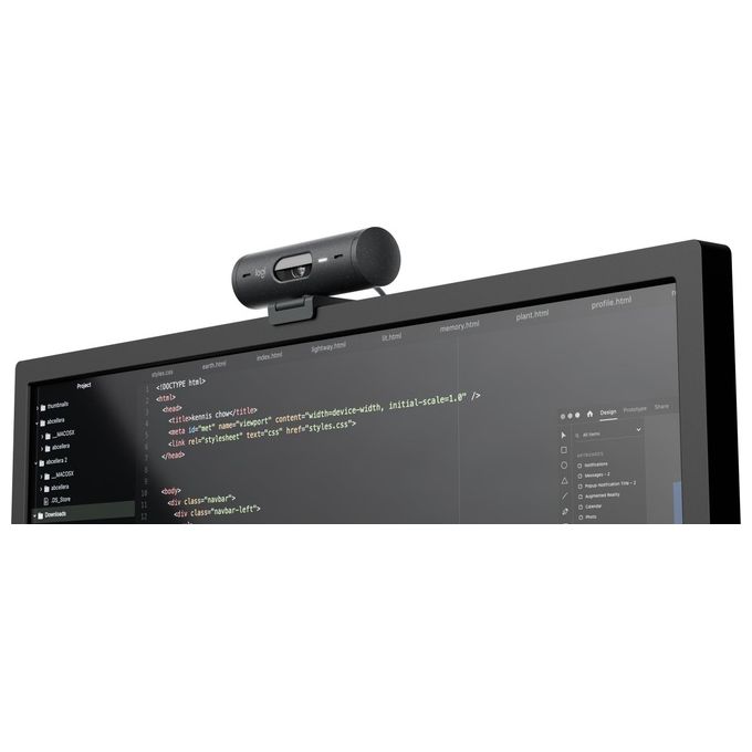 Logitech Brio 500 Webcam 4Mp 1920x1080 Pixel Usb-c Grafite