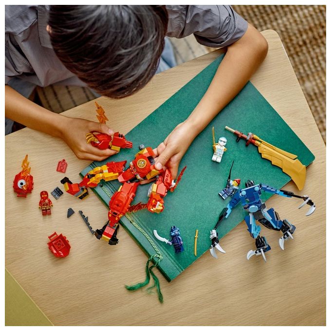 LEGO NINJAGO 71808 Mech Elemento Fuoco di Kai, Giochi per Bambini di 7+ Anni con 2 Action Figure da Costruire e 4 Minifigure