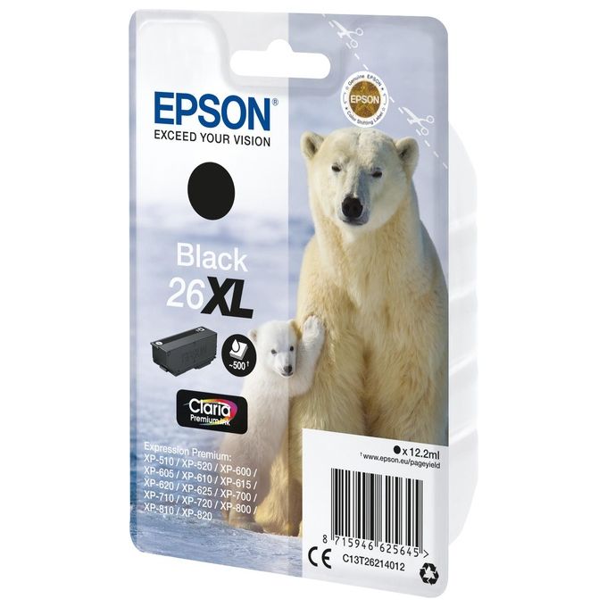 Epson C13T26214012 Cartuccia d'Inchiostro Nero Claria 26xl