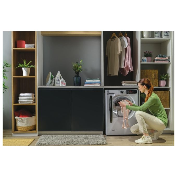 Hoover H3WPS4376TAMB6-S H-Wash 350 Lavatrice Slim 7 Kg 1300 rpm Classe A Inverter Vapore Wi-Fi (85x60x44 cm) colore Bianco