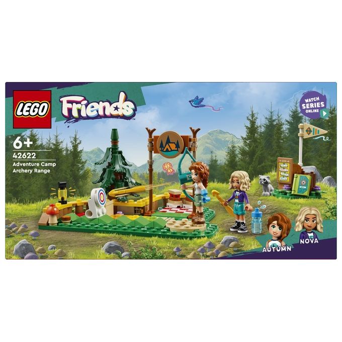 LEGO Friends Tiro con l'Arco al Campo Avventure Giochi Sportivi per Bambine e Bambini da 6 Anni in su con Arco e Frecce Giocattolo 2 Mini Bamboline e un Procione Idee Regalo di Compleanno 42622