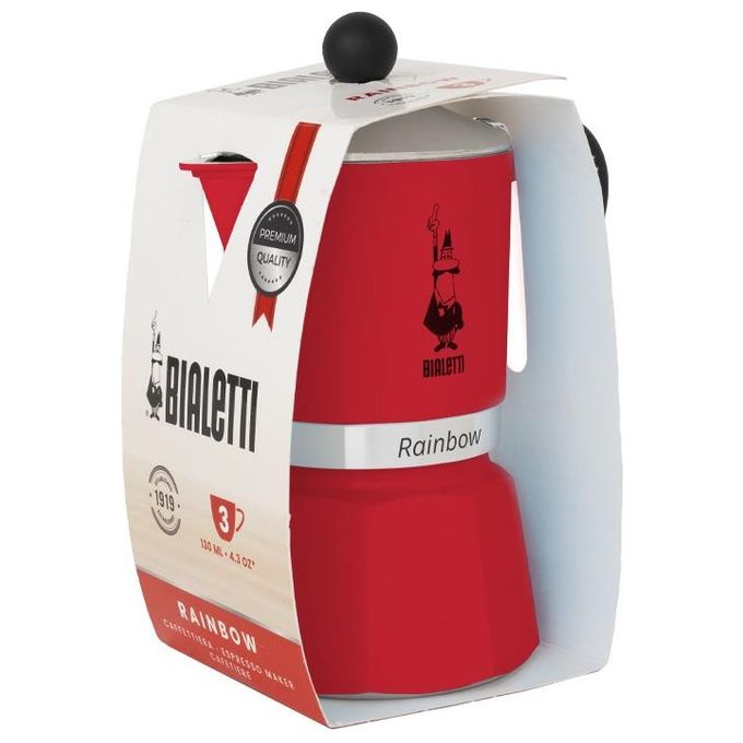 Bialetti Caffettiera Rainbow 1 Tazza Rosso