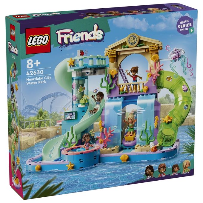 LEGO 42630 Friends Parco Acquatico di Heartlake City Giochi Creativi per Bambine e Bambini da 8 Anni in su da Costruire con Scivoli per l'Acqua 4 Personaggi e Accessori Idee Regalo di Compleanno