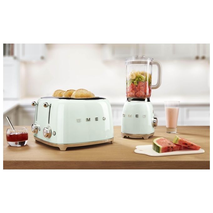 Smeg TSF03PGEU Estetica 50's Style Tostapane 4 Fette 6 Livelli di Doratura Verde Pastello