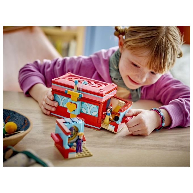 LEGO Disney Portagioie di Biancaneve Giocattolo Principesse da Costruire Giochi per Bambine e Bambini da 6 Anni con Mini Bamboline Accessori e un Braccialetto Personalizzabile Idea Regalo 43276